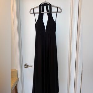 Xscape Black Backless Halter Gown